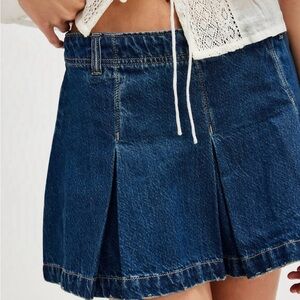 Free People Blue Denim Mini Skirt
